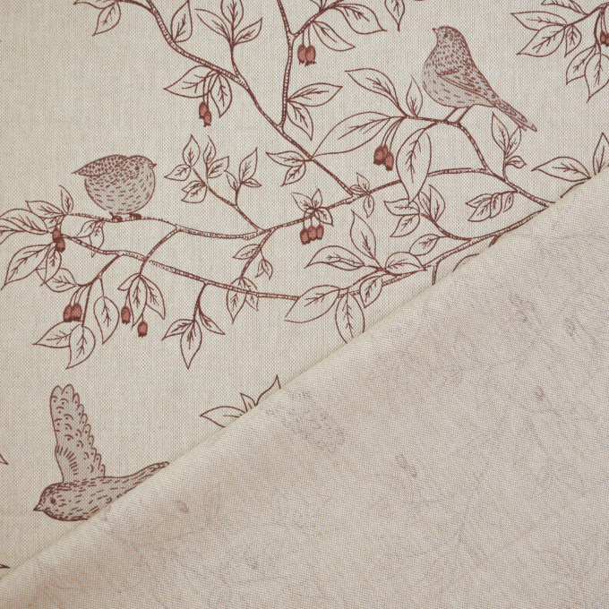 Decoration fabric half panama Branch Birds
