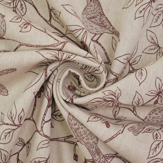 Decoration fabric half panama Branch Birds
