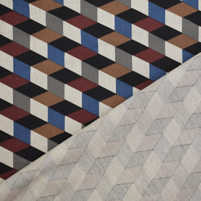 Decoration fabric half panama Cube Illusion