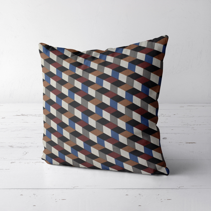 Decoration fabric half panama Cube Illusion