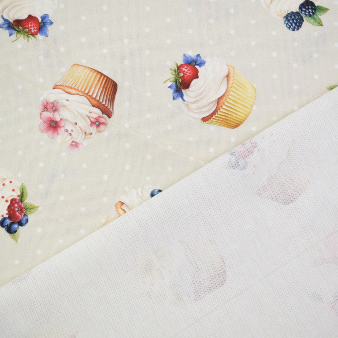 Dekostoff Halbpanama Cupcake, creme