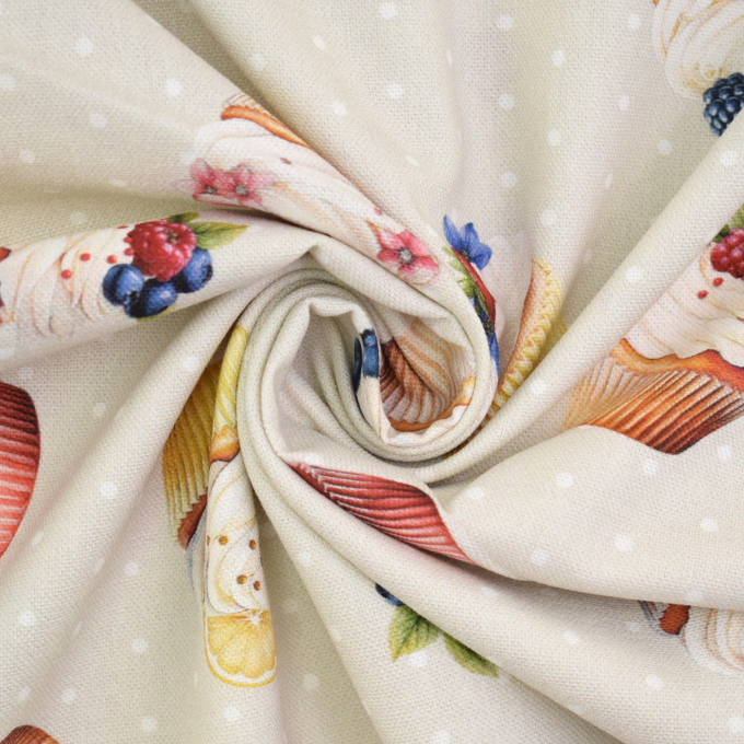 Dekostoff Halbpanama Cupcake, creme
