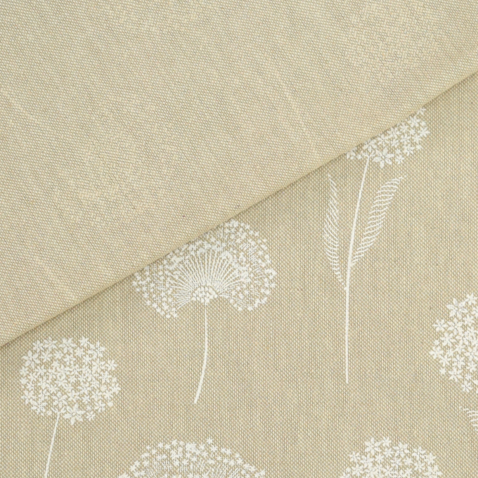 Tissu déco semi panama graines de pissenlit Dandelions, naturel