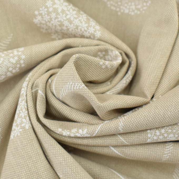 Tissu déco semi panama graines de pissenlit Dandelions, naturel