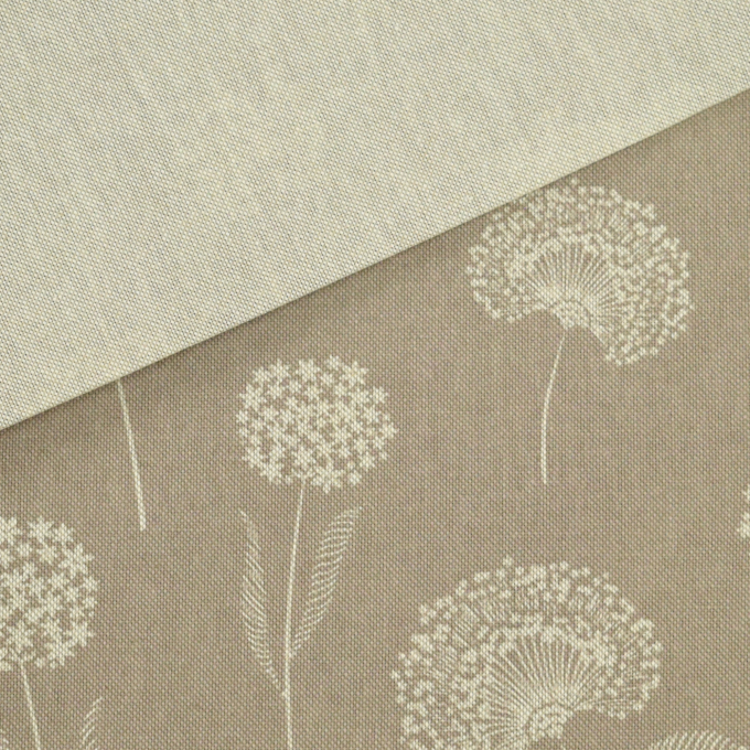 Decoratiestof half panama paardenbloemen, taupe