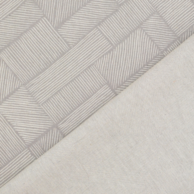 Tissu déco semi panama à rayures Diagonal Line Patchwork, gris