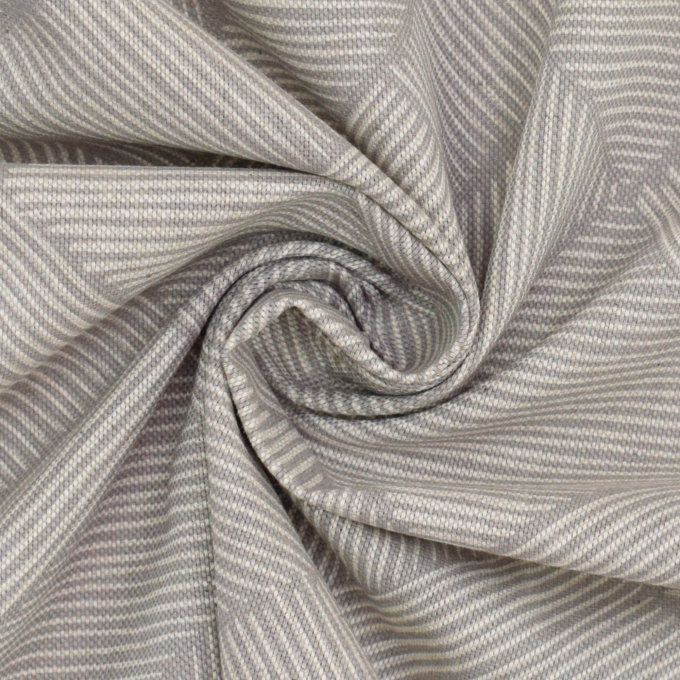Tissu déco semi panama à rayures Diagonal Line Patchwork, gris