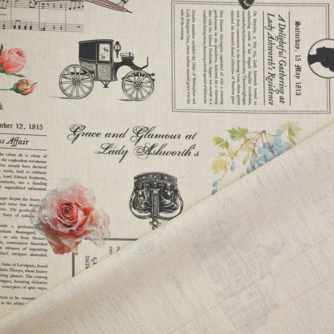 Dekostoff Halbpanama Fashion Newspaper