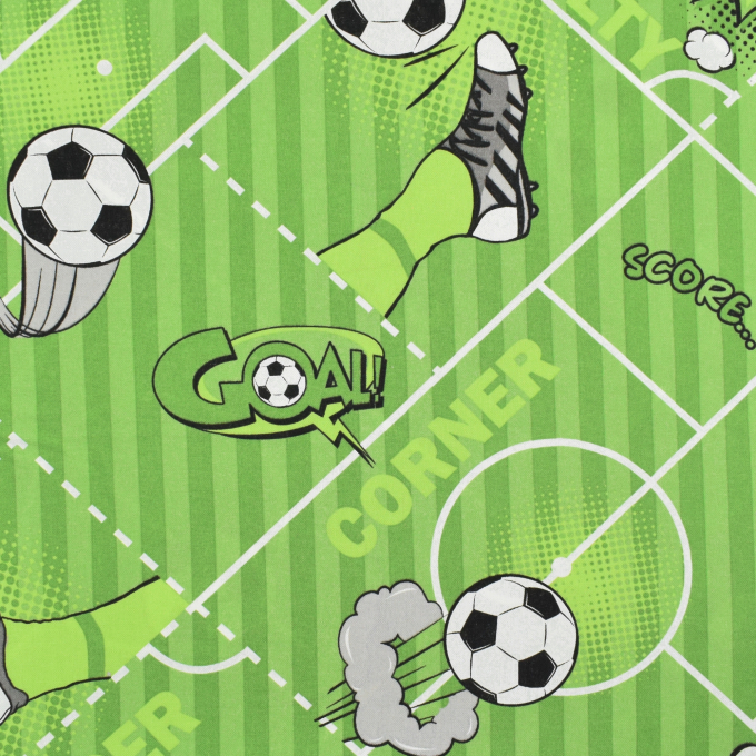 Tissu déco semi panama Foot Footballgame, vert