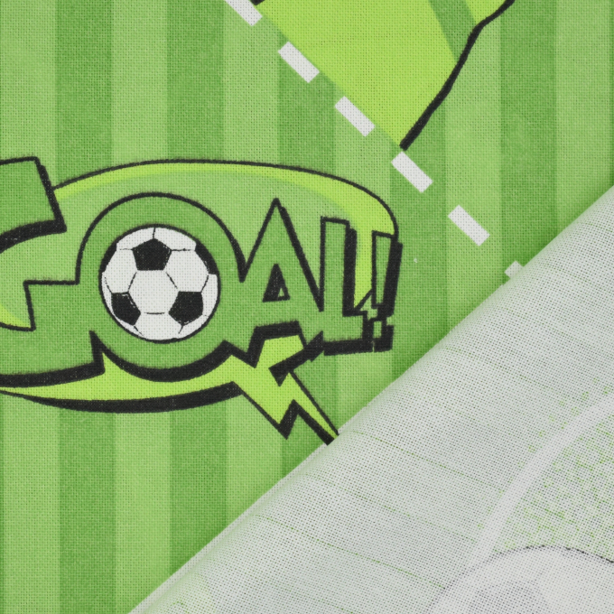 Tissu déco semi panama Foot Footballgame, vert