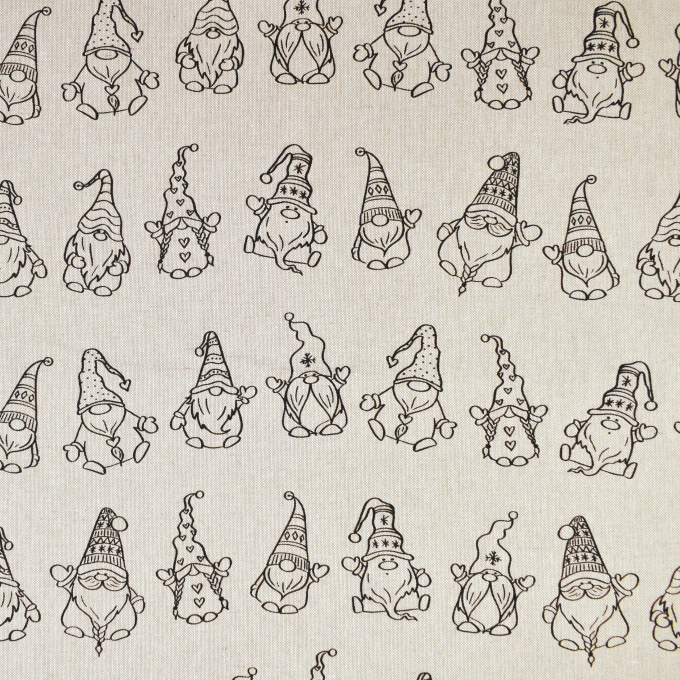 Tissu déco semi panama Gnomes