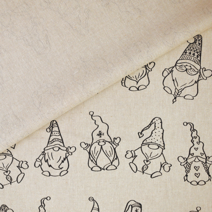 Tissu déco semi panama Gnomes