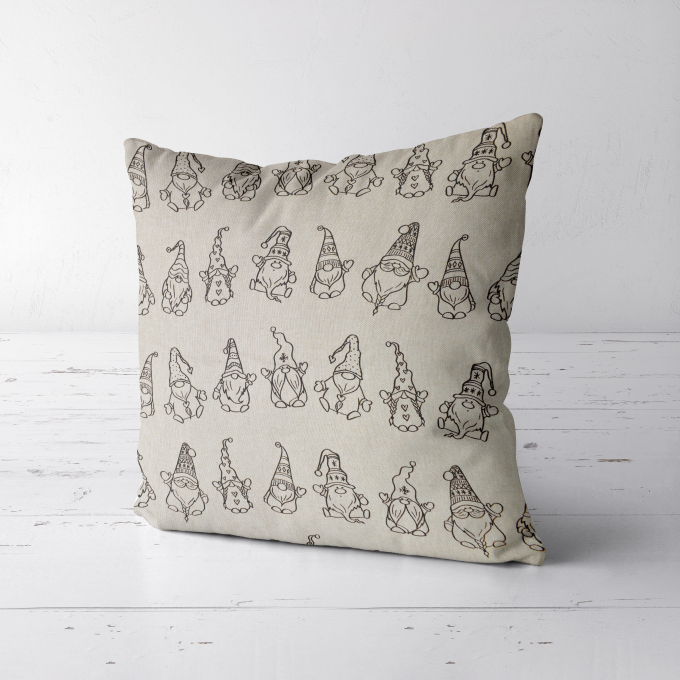 Tissu déco semi panama Gnomes