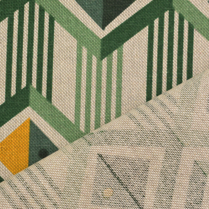 Tissu déco semi panama Géométrique Graphic, vert
