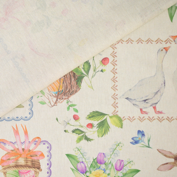 Decoratiestof half panama Joy of Spring