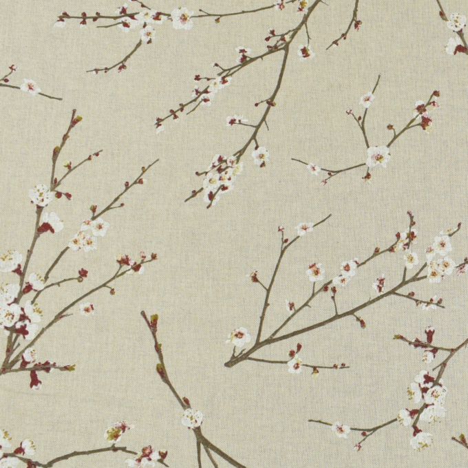 Decoratiestof half panama kersenbloesem