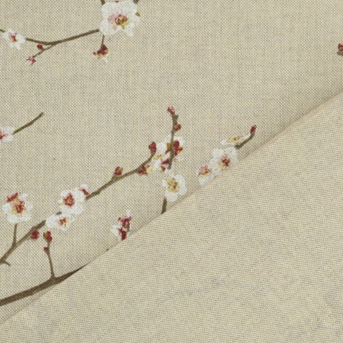 Decoratiestof half panama kersenbloesem