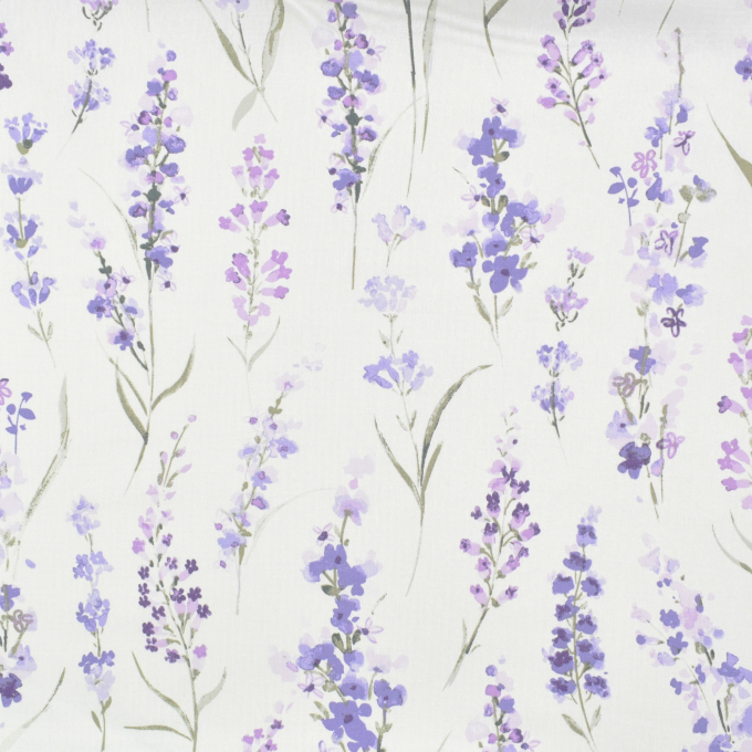 Decoratiestof half panama lavendelveld, gebroken wit
