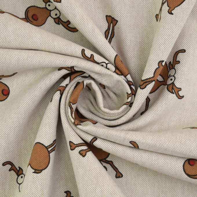 Tissu déco semi panama Élan rigolo