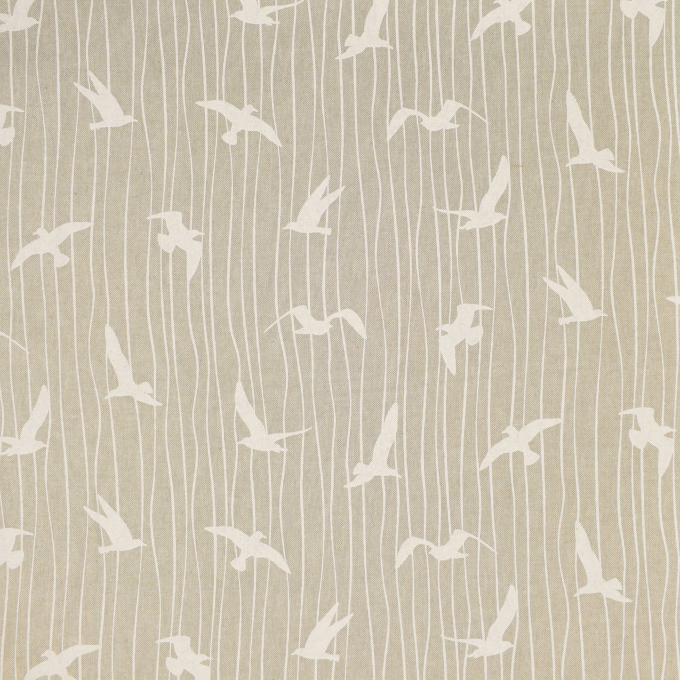 Tissu déco semi panama à rayures Mouettes, naturel