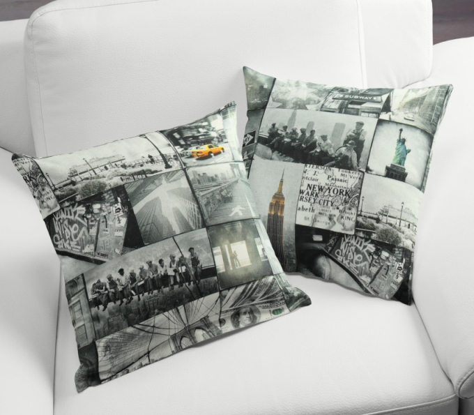 Tissu déco semi panama New York, impression numérique