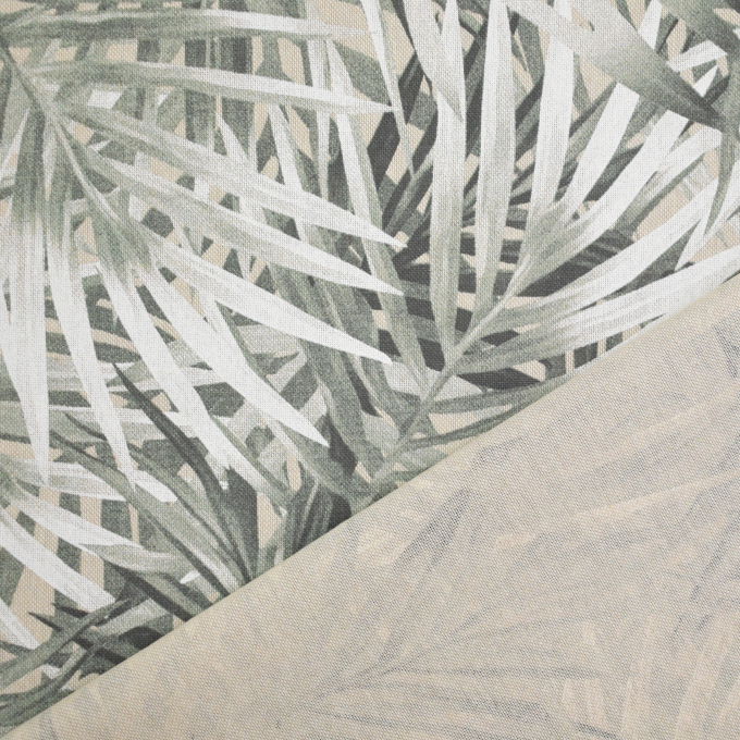 Decoration fabric half panama Palm Leaves, beige