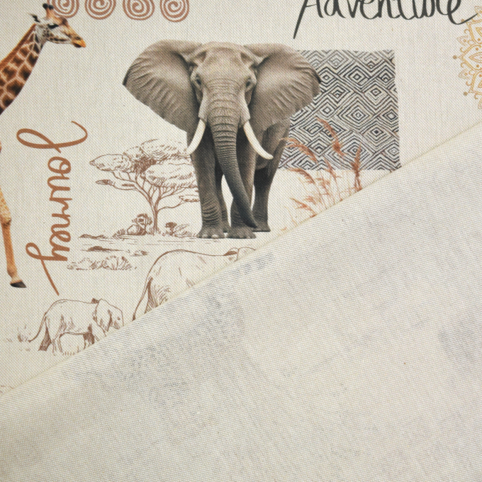 Decoration fabric half panama Safari Trip, natural