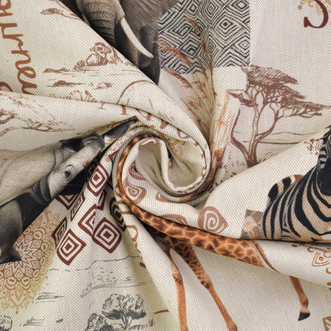 Decoration fabric half panama Safari Trip, natural