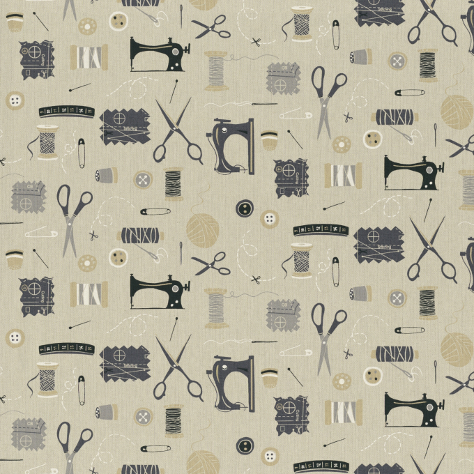 Tissu déco semi panama accessoires de couture sewing tools, naturel