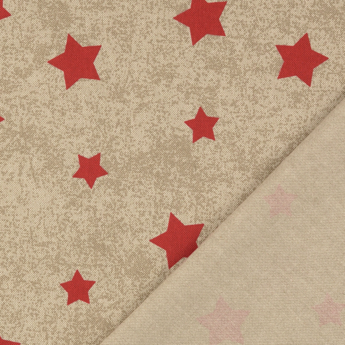 Decoratiestof half panama sterren, beige