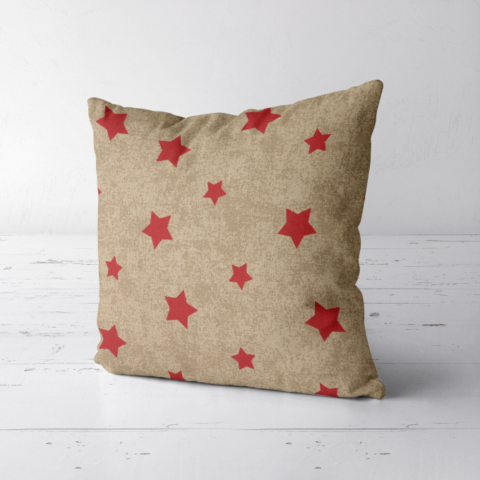 Decoratiestof half panama sterren, beige