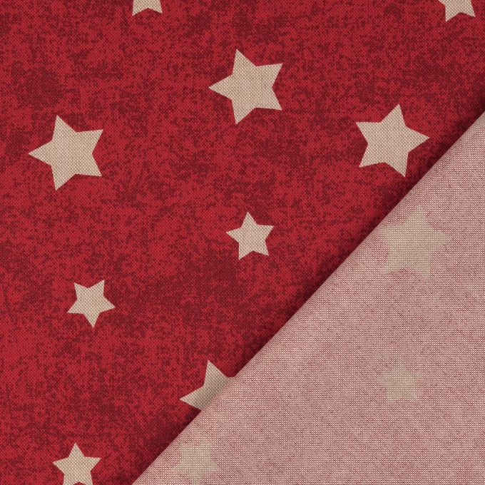 Decoratiestof half panama sterren, rood
