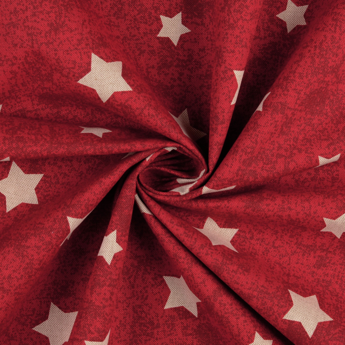 Decoratiestof half panama sterren, rood