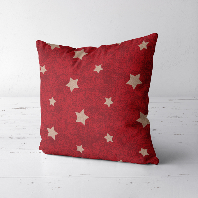 Decoratiestof half panama sterren, rood