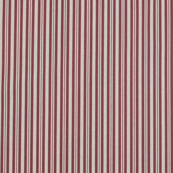 Tissu déco semi panama à rayures Stripe Scene, naturel - lie de vin