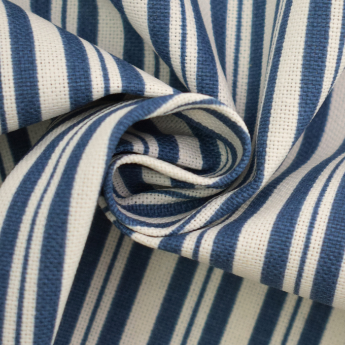 Tissu déco semi panama à rayures Stripe Scene, blanc cassé