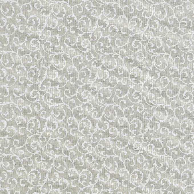 Tissu déco semi panama Ornements Tendrils, gris clair