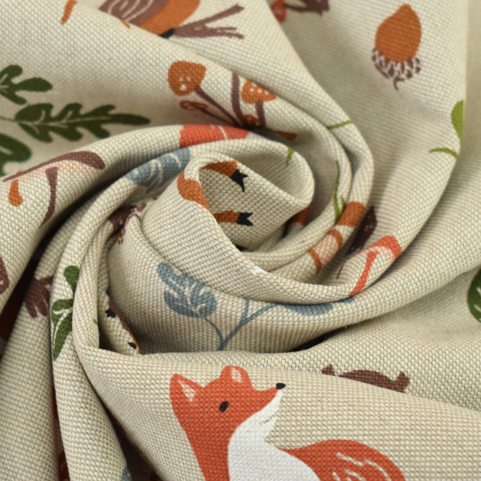 Decoratiestof half panama bosdieren
