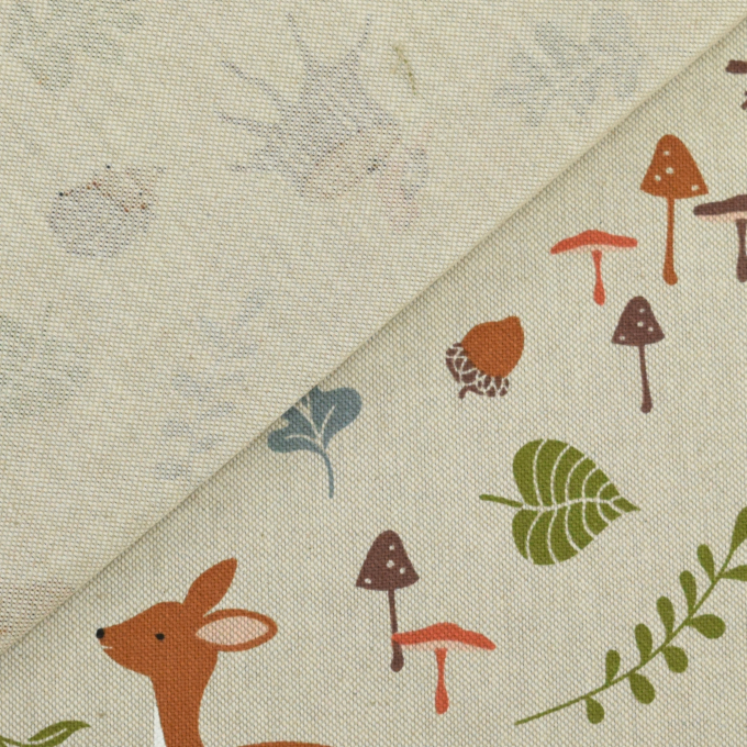 Decoratiestof half panama bosdieren