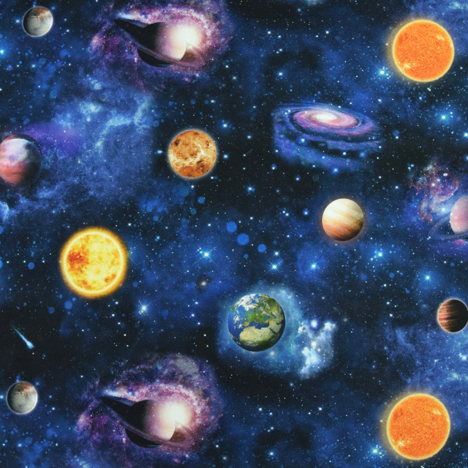 Decoratiestof half panama universe, donkerblauw
