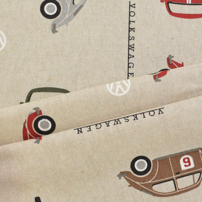 Decoratiestof half panama VW kever, naturel