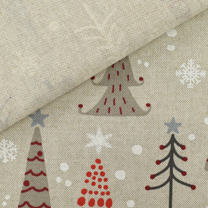 Decoratiestof half panama kerstbomen