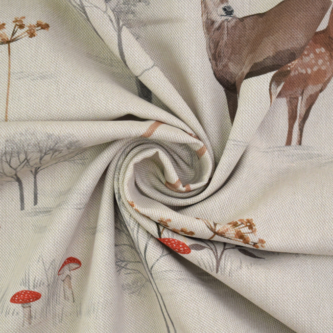 Dekostoff Halbpanama Winter Forest Animals