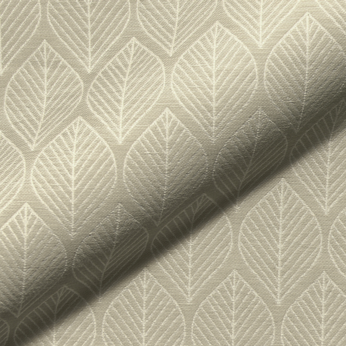 Decoratiestof Jacquard doubleface leaves, zandkleurig