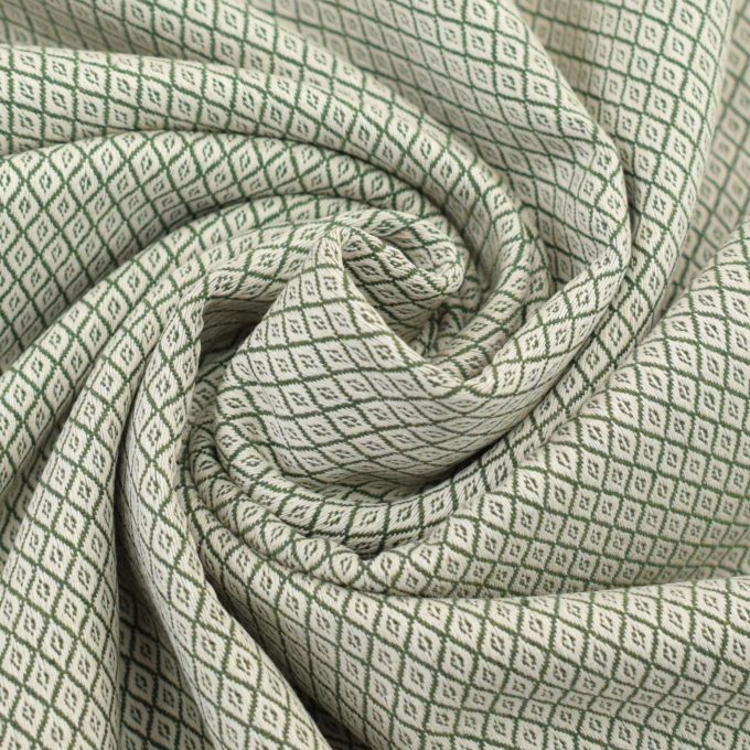 Decoratiestof Jacquard doubleface dobby rhombuses, dennengroen