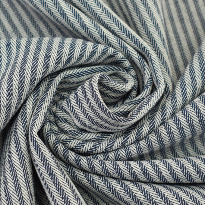 Decoratiestof Jacquard doubleface dobby stripes, marineblauw