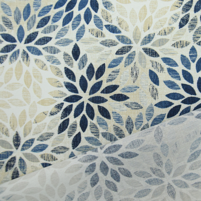 Decoratiestof Ottoman Blad mandala, blauw