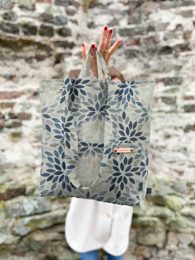Decoratiestof Ottoman Blad mandala, blauw