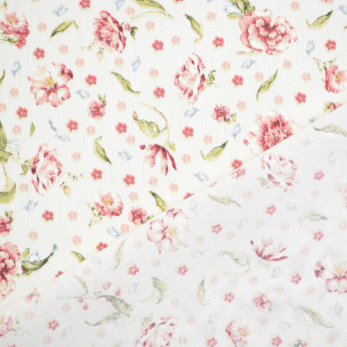 Decoratiestof Ottoman Blossom Rain, gebroken wit