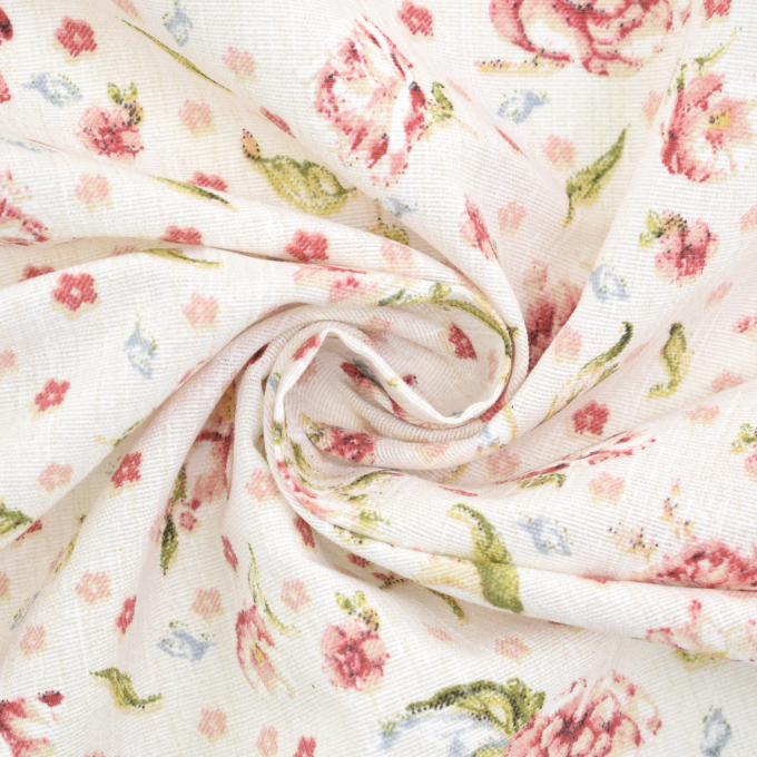 Decoratiestof Ottoman Blossom Rain, gebroken wit